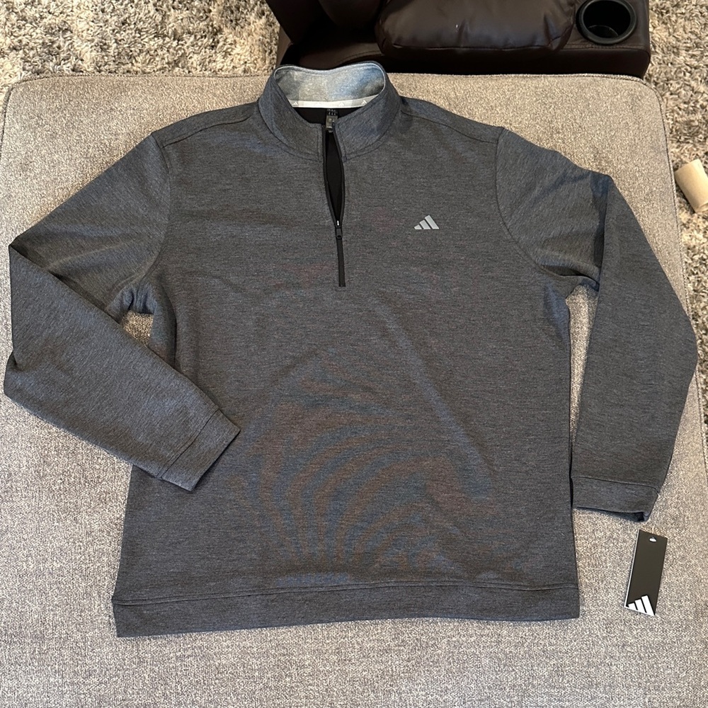 NWT- men’s Adidas Charcoal Quarter-Zip size XL